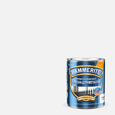 Грунт-эмаль по ржавчине 3в1 Hammerite белая RAL 9003 гладкая глянцевая 0,75 л