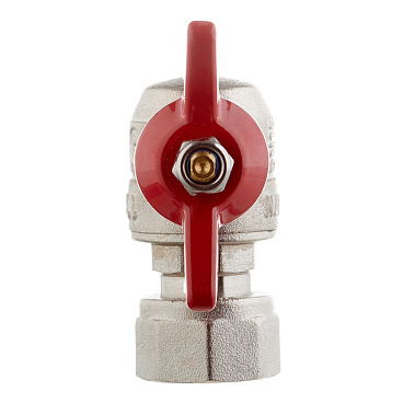 Кран шаровой латунный Valtec Base 1/2 ВР(г) х 1/2 НР(ш) бабочка с накидной гайкой угловой (VT.267.N.0404)
