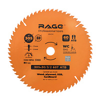 Диск пильный по дереву Rage by Vira Universal 305х30х2 мм 60 зубьев (594241)