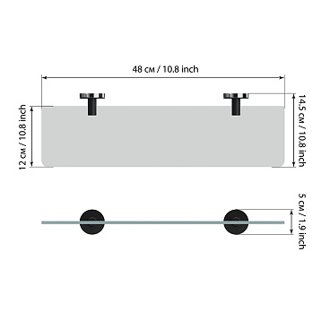 Полка для ванной Fora Lord 484х145х50 мм стекло/металл хром (FOR-LORD034CR/2880)