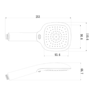 Лейка для душа Lemark 110х110 мм 3 режима без шланга пластик черная (LM1013Black)