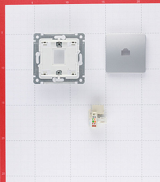 Розетка телефонная Hegel Master встраиваемая серебро RJ11 (РСТ-400-06)