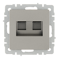 Розетка компьютерная IEK Brite РК10-2-БрС встраиваемая сталь 2хRJ45 (BR-K20-1-K46)