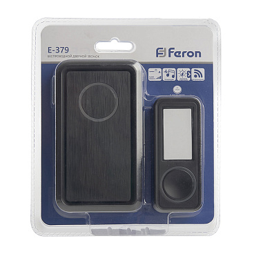 Звонок Feron (41436) беспроводной с кнопкой 18 мелодий черный