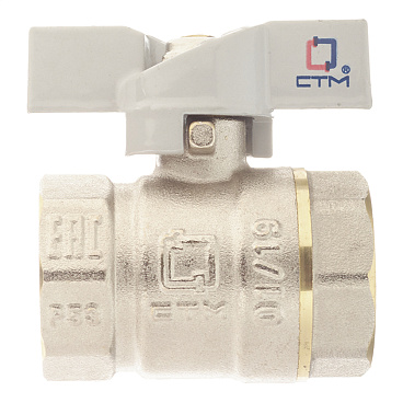 Кран шаровой латунный СТМ 1 ВР(г) х 1 ВР(г) бабочка прямой