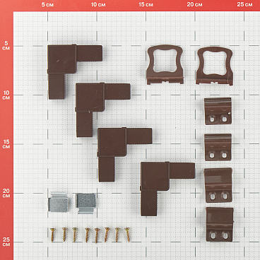 Комплект креплений для москитной сетки коричневый