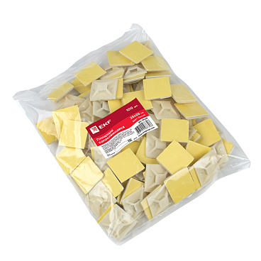 Площадка для крепления стяжек EKF PROxima 25х25 мм самоклеящаяся белая (100 шт.) (plc-25х25)