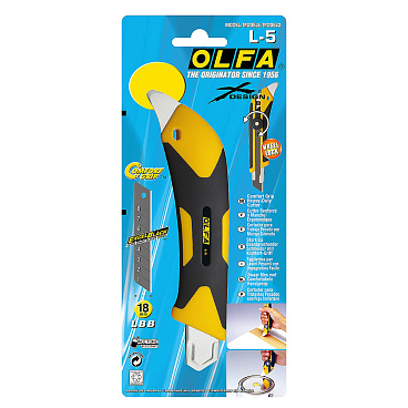 Нож строительный Olfa 18 мм с сегментированным лезвием двухкомпонентный корпус с трещоточным фиксатором