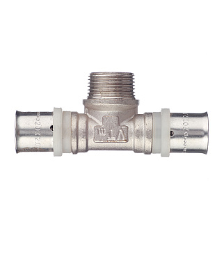 Тройник VALTEC (VTm.233.N.200520) 20(пресс) х 3/4 НР(ш) х 20(пресс)