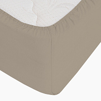 Простыня на резинке 90х200х30 см сатин латте Lorikeet Solo