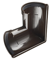 Угол желоба Docke Lux пластиковый d140 мм 90° шоколад RAL 8019