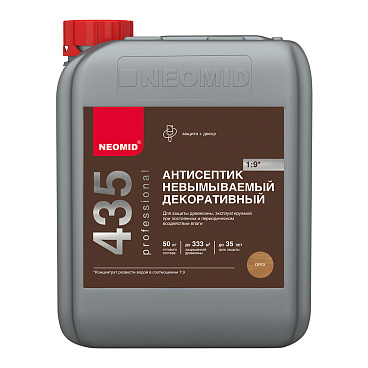 Антисептик Neomid 435 невымываемый для дерева биозащитный концентрат 1:9 5 кг орех