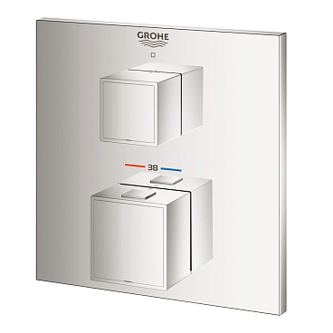 Смеситель для душа термостатический Grohe Grohtherm Cube 24153000 скрытый монтаж внешняя часть 1 положение