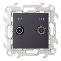 Розетка телевизионная Simon 24 Harmonie встраиваемая графит TV/ SAT (2410485-038)