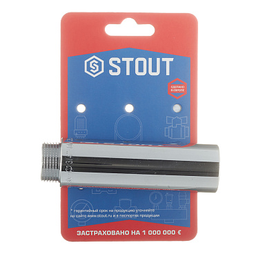 Удлинитель Stout 100 мм 3/4 ВР(г) х 3/4 НР(ш) хром латунный (SFT-0002-034100)