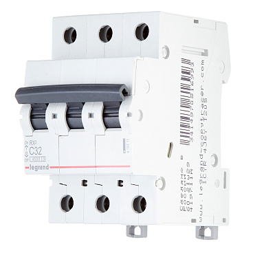 Автоматический выключатель модульный Legrand RX3 3P 32А тип C 4,5 кА 400 В (419711)