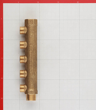 Коллектор Tiemme 3/4 ВР(г) х 5 выходов 1/2 НР(ш) ЕК х 3/4 НР(ш) (1910003)