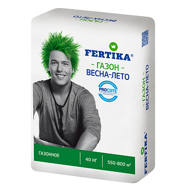 Удобрение минеральное сухое для газона гранулированное Весна-лето Fertika 40 кг