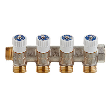 Коллектор Stout 3/4 ВР(г) х 4 выхода 3/4(ЕК) х 3/4 НР(ш) регулирующий (SMB 6851 343404)