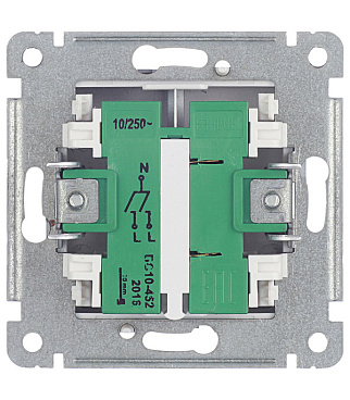 Выключатель Hegel Master двухклавишный встраиваемый черный с подсветкой (ВС10-452-08)
