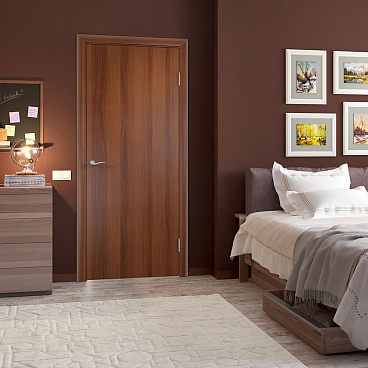 Дверь межкомнатная 600х2000 мм финишпленка итальянский орех глухая с замком