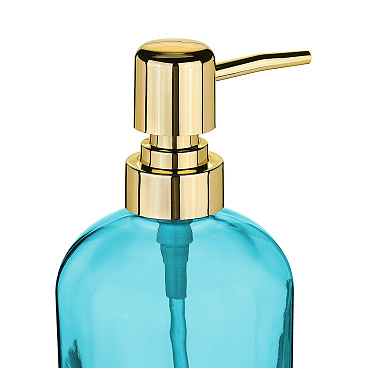 Дозатор для мыла Moroshka Bright Colors настольный стекло бирюзовый (917-308-02)