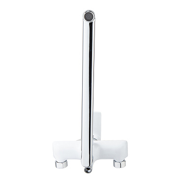 Смеситель для ванны Lavelly White Modern хром/белый однорычажный с длинным изливом с лейкой (623748)