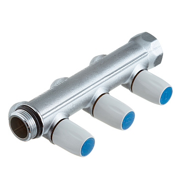 Коллектор Tiemme 3/4 ВР(г) х 3 выхода 3/4 НР(ш) ЕК х 3/4 НР(ш) регулируемый (1860011/1877K50050503)