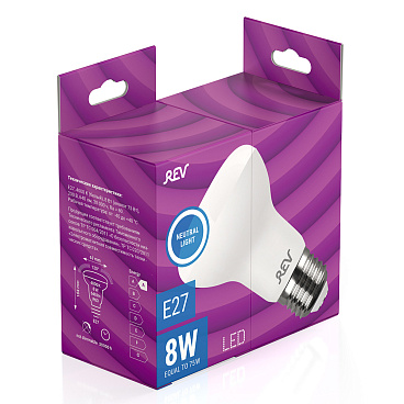 Лампа светодиодная Rev E27 4000К 8 Вт 640 Лм 180-240 В рефлектор R63 матовая