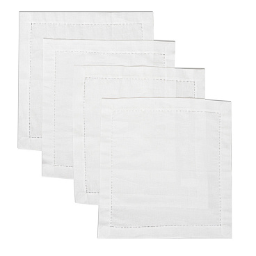 Салфетки сервировочные Rusby 45х45 см полулен белые (4 шт.)