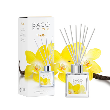 Аромадиффузор с палочками Bago home Ваниль 50 мл