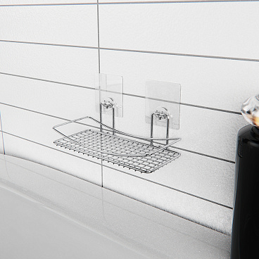 Полка для ванной Kleber Lite 250х145х120 мм металл/силикон хром (KLE-LT032/8563)