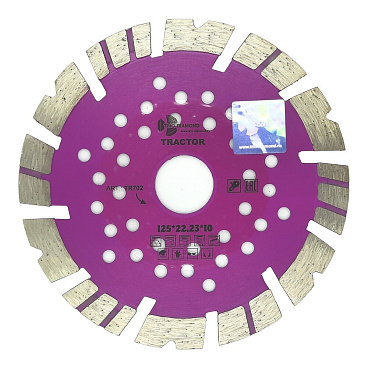 Диск алмазный по армированному бетону Trio-Diamond Tractor 125х22,2х2,1 мм турбосегментный сухой рез (TR702)