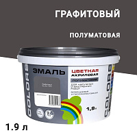 Эмаль универсальная акриловая Радуга Colors графитовая полуматовая 1,9 л