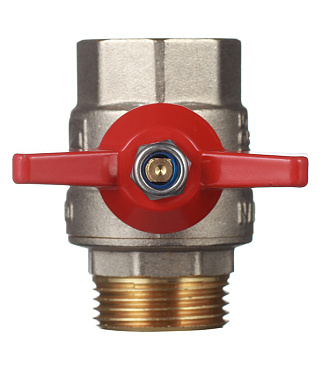 Кран шаровой латунный Valtec Base 1 ВР(г) х 1 НР(ш) бабочка прямой (VT.218.N.06)