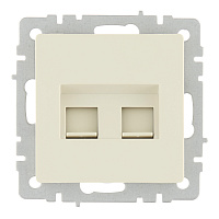 Розетка компьютерная IEK Brite РК10-2-БрКр встраиваемая бежевая 2хRJ45 (BR-K20-1-K10)