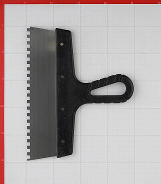 Шпатель зубчатый 250х6 мм с пластиковой ручкой (109447)