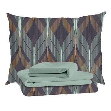 Комплект постельного белья Евро тенсель Mona Liza Mariko зеленый с простыней 240х260 см