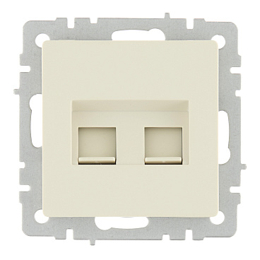 Розетка компьютерная IEK Brite РК10-2-БрКр встраиваемая бежевая 2хRJ45 (BR-K20-1-K10)