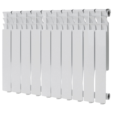 Радиатор алюминиевый КМ 500 мм 10 секций 1" боковое подключение белый