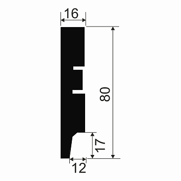 Плинтус МДФ Cosca Décor AP79 белый 80х16х2400 мм под покраску прямой