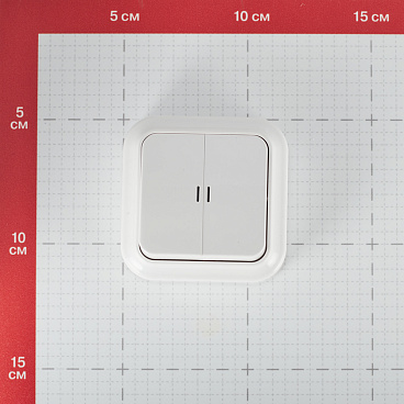 Выключатель Svet двухклавишный накладной белый с подсветкой (SV1001-0006)