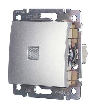 Выключатель Legrand Valena одноклавишный встраиваемый алюминий с подсветкой (694340)