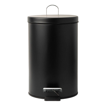 Ведро для мусора Stölz с крышкой 12 л нержавеющая сталь черный с педалью