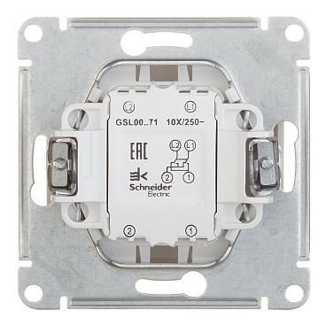Переключатель Systeme Electric Glossa одноклавишный встраиваемый алюминий (GSL000371)
