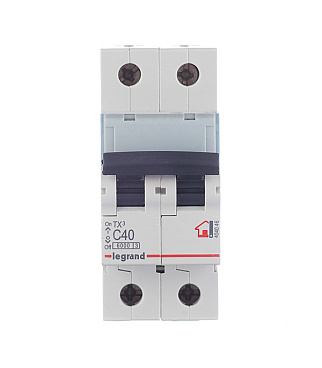 Автоматический выключатель модульный Legrand TX3 2P 40А тип C 6 кА 230/400 В (404046)