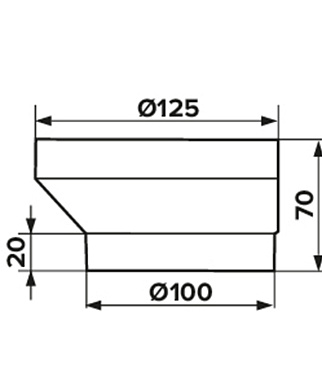 Соединитель для круглых воздуховодов эксцентриковый ERA пластиковый d100/125 мм