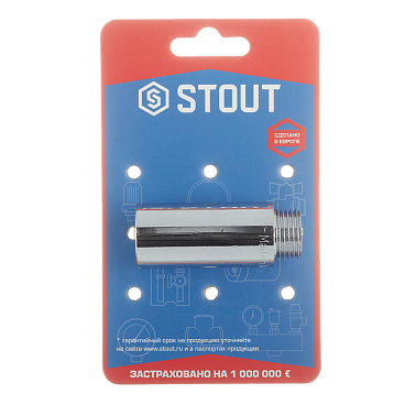 Удлинитель Stout 55 мм 1/2 ВР(г) х 1/2 НР(ш) хром латунный (SFT-0002-001255)