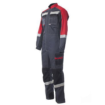 Комбинезон защитный Спрут Формула 52-54 рост 170-176 см серый/красный