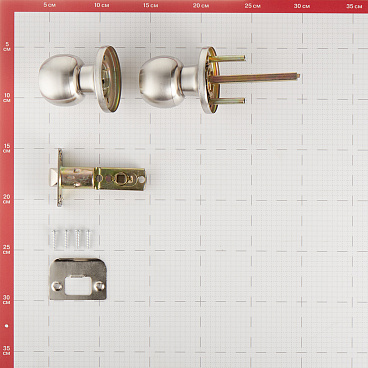 Ручка-защелка Corsa Deco кноб без ключа и фиксатора круглая розетка матовый никель (669879)